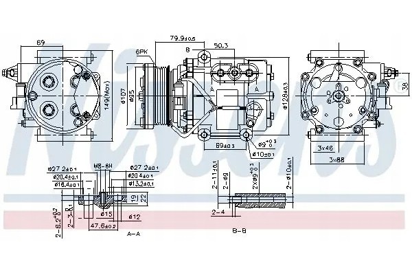 COMPRESSOR AIR CONDITIONING COMPRESSOR 89240 NISSENS Catalog number of substitutes ACAUTO AC 01SC004 ACAUTO AC 02SC01 ACAUTO AC 