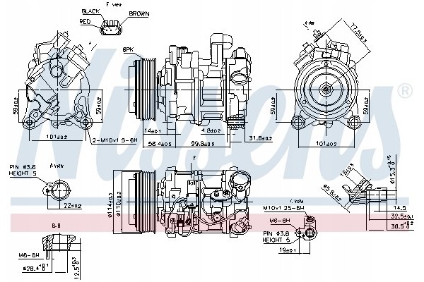 Compressor air conditioning NISSENS 89585 Part manufacturer Nissens