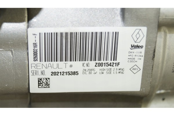 RENAULT STEPWAY DACIA LOGAN SANDERO 926000216R NEW COMPRESSOR Catalog number of the part 813177