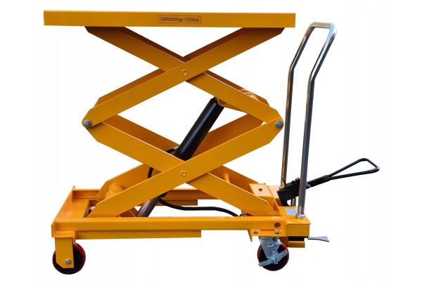 Scissor platform table trolley mobile hydraulic table 150cm 500kg Transmission type not specified