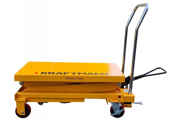 Carretilla plataforma tijera móvil hidráulica 150cm 500kg
