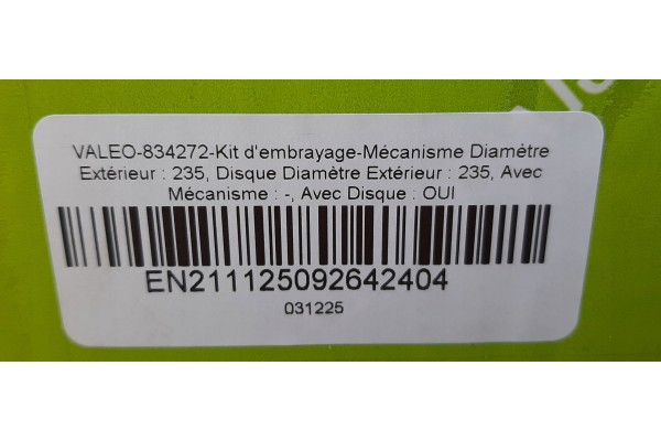 CLUTCH SET NEW WITH THRUST BEARING CITROEN C5 III 508 1 6 HDI 834272 Part manufacturer Valeo