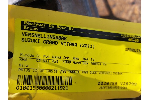 Reductor de Caja de Cambios Suzuki Grand Vitara I 98-05 2.0 16V TD