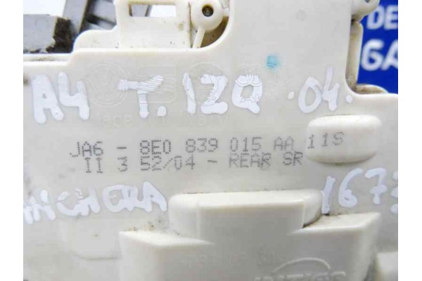 8E0839015AA CERRADURA PUERTA TRASERA IZQUIERDA AUDI A4 AVANT (8E) 3.0 TDI Quattro 2005 8E0839015AA 167378 AUDI - 4