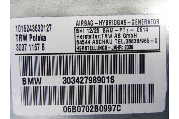 30371167B AIRBAG LATERAL DELANTERO DERECHO BMW SERIE X3 (E83) * 2006 30371167B 171088 BMW - 3