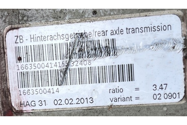 DIFFERENTIAL BRIDGE REAR MERCEDES ML W166 AMG FV Packaging status replacement