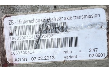 DIFFERENTIAL BRIDGE REAR MERCEDES ML W166 AMG FV Packaging status replacement