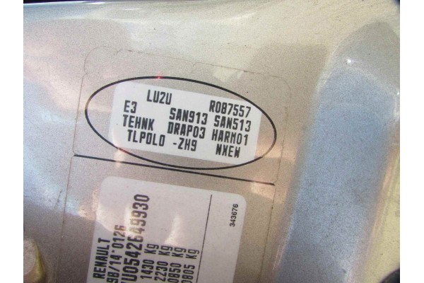 RENAULT THALIA II 1 2 10R GEARBOX Car type passenger cars