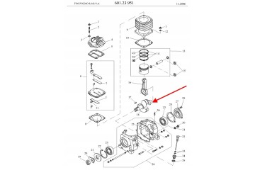 Compressor crankshaft 601 22 or 601 23 Original FOS Polmo Lodz Catalog number of the original 60122117
