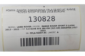 Válvula de Bomba de Suspensión FPLA-5E487-AC Range Rover Sport II L4