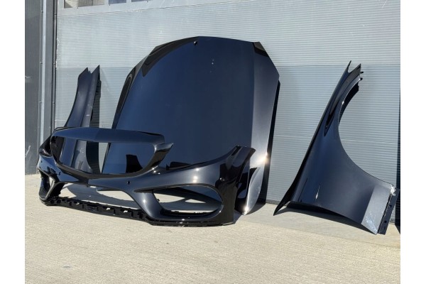 Mudguard hood left right bumper AMG Mercedes C class W205 black 197