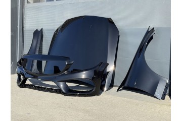 Mudguard hood left right bumper AMG Mercedes C class W205 black 197