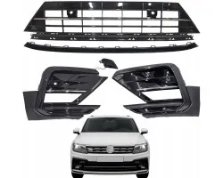 Juego de Rejillas del Parachoques Delantero VW Tiguan 2 5NA 16-20 R-Line Negro Piano