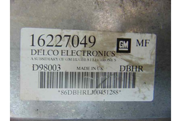 16227049  CENTRALITA MOTOR UCE OPEL ASTRA G BERLINA Club 16227049 186273 OPEL - 1
