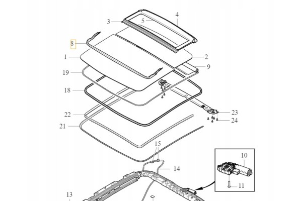 VOLVO S60 III deflector strip sunroof fairing OE 31675426 Packaging status original