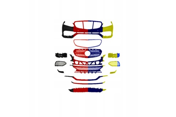 Front bumper with red AMG STYLING strip with dummy mount with Catalog number of the part 5510 00 3529902KP