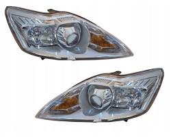 SET OF HEADLIGHTS FORD FOCUS 2008 2010 SILVER XENON