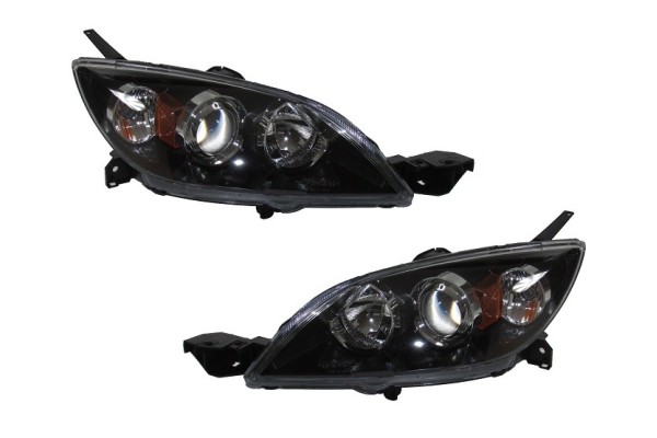 SET OF HEADLIGHTS MAZDA 3 HB 2003 2009 TYC