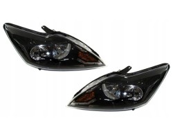 SET OF HEADLIGHTS FORD FOCUS 2008 2011 BLACK TYC