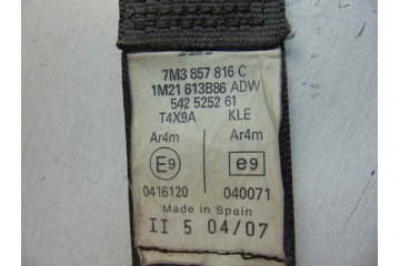 7M3857816C  CINTURON SEGURIDAD TRASERO DERECHO SEAT ALHAMBRA (7V9) Reference 2007 7M3857816C 186949 SEAT - 4