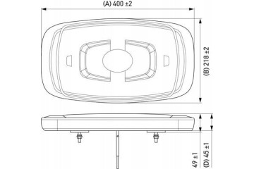 Warning beam HELLA 2RL 014 565 121 Fixture 87 3mm 61 3mm 25mm Catalog number of the part 2RL 014 565 121