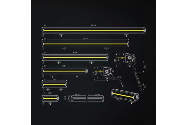 LED long range lights STRANDS Shape rectangular