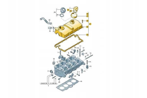 Tapa de Válvulas Volkswagen OE Diesel 1.9 TDI 038103469AD