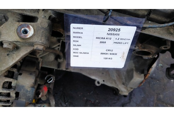 Motor completo Nissan Micra K12 1.2B 59KW 80HP CR12