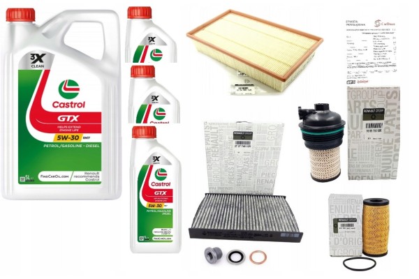 5IN30 CASTROL RN17 OIL FILTER SET ORIGINAL ESPACE V TALISMAN 2 0 DCI
