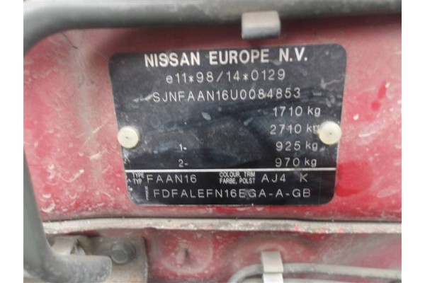 ENGINE NISSAN TEXAPORE N16 1 5 16V QG15 COMPLETE FILM 138 THOUSAND Part manufacturer Nissan OE