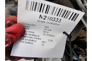 COMPLETE ENGINE M13A 1044633 1 3 82 KM SUZUKI IGNIS Catalog number of the part M13A 1044633