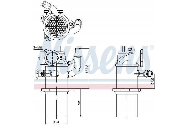 Cooler exhaust gas recirculation NISSENS 989423 Part manufacturer Nissens