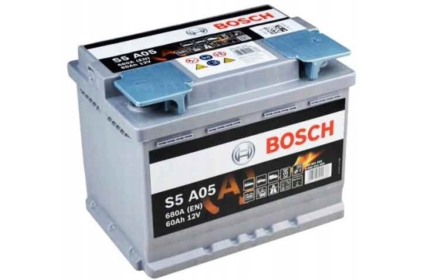 BATTERY BOSCH S5 AGM 60AH 680A S5A05 START STOP RIGHT
