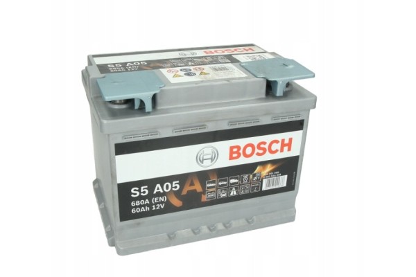 BATTERY BOSCH S5 AGM 60AH 680A S5A05 START STOP RIGHT Polarity right