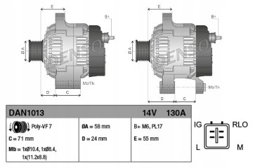 DENSO DAN1013 alternator Car type cargo vans passenger cars