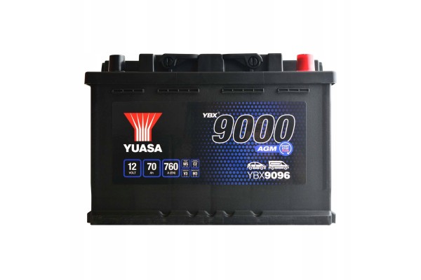 CAR BATTERY YUASA AGM START STOP 70AH 760A YBX9096