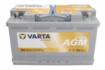 Battery Varta 12V 80Ah 800A AGM Start Stop Dynamic A6 K prod February 2026 Catalog number of the part A6