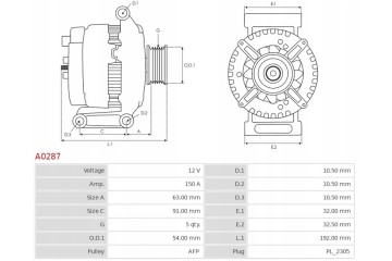 Alternator VOLVO S60 2 4 Diesel D5 AWD VOLVO V70 2 4 Diesel D5 Quality of parts according to GVO P replacement with original qua