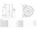 ALTERNATOR AS PL A0142 Product weight with unit packaging 7 kg