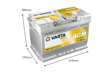 BATTERY VARTA E39 AGM 70AH A7 START STOP NEW MODEL SMOKE SLI Catalog number of the part 570901076B512