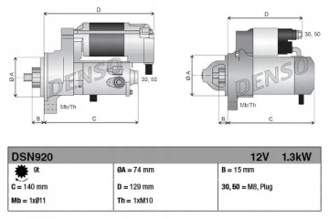 STARTER DSN920 DENSO Part manufacturer Denso