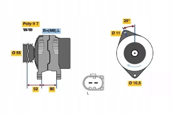 BOSCH 1 986 A00 786 Alternator Alternator charging current 110 A