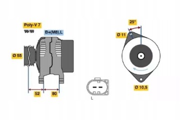 BOSCH 1 986 A00 786 Alternator Alternator charging current 110 A
