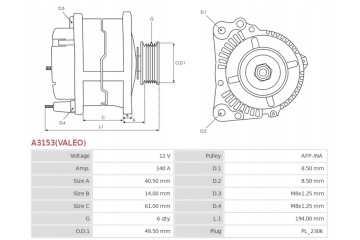New Alternator VW 3 2 VR6 Catalog number of the original VW 03H903023E