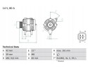 ALTERNATOR 80A 0 986 080 570 BOSCH HONDA Part manufacturer Bosch