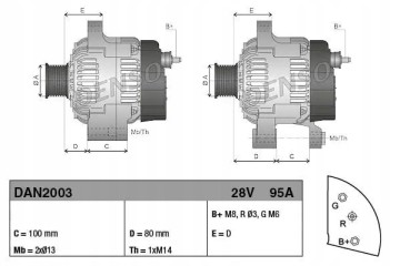 ALTERNATOR DAN2003 DENSO Part manufacturer Denso