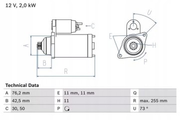 Starter 12V 2kW AUDI A3 TT SEAT ALTEA ALT Car type cargo vans passenger cars