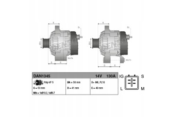 Alternator DAN1345 DENSO Car type cargo vans passenger cars