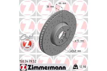 Zimmermann 150 3479 52 Brake disc FRONT RIGHT BMW 5 6 7 1 PIECE Catalog number of the part 150 3479 52