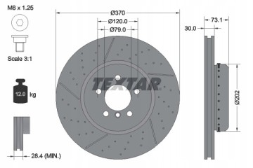 TEXTAR BRAKE DISC BMW P 3 4 11 PERFORATED Number of discs offered 1